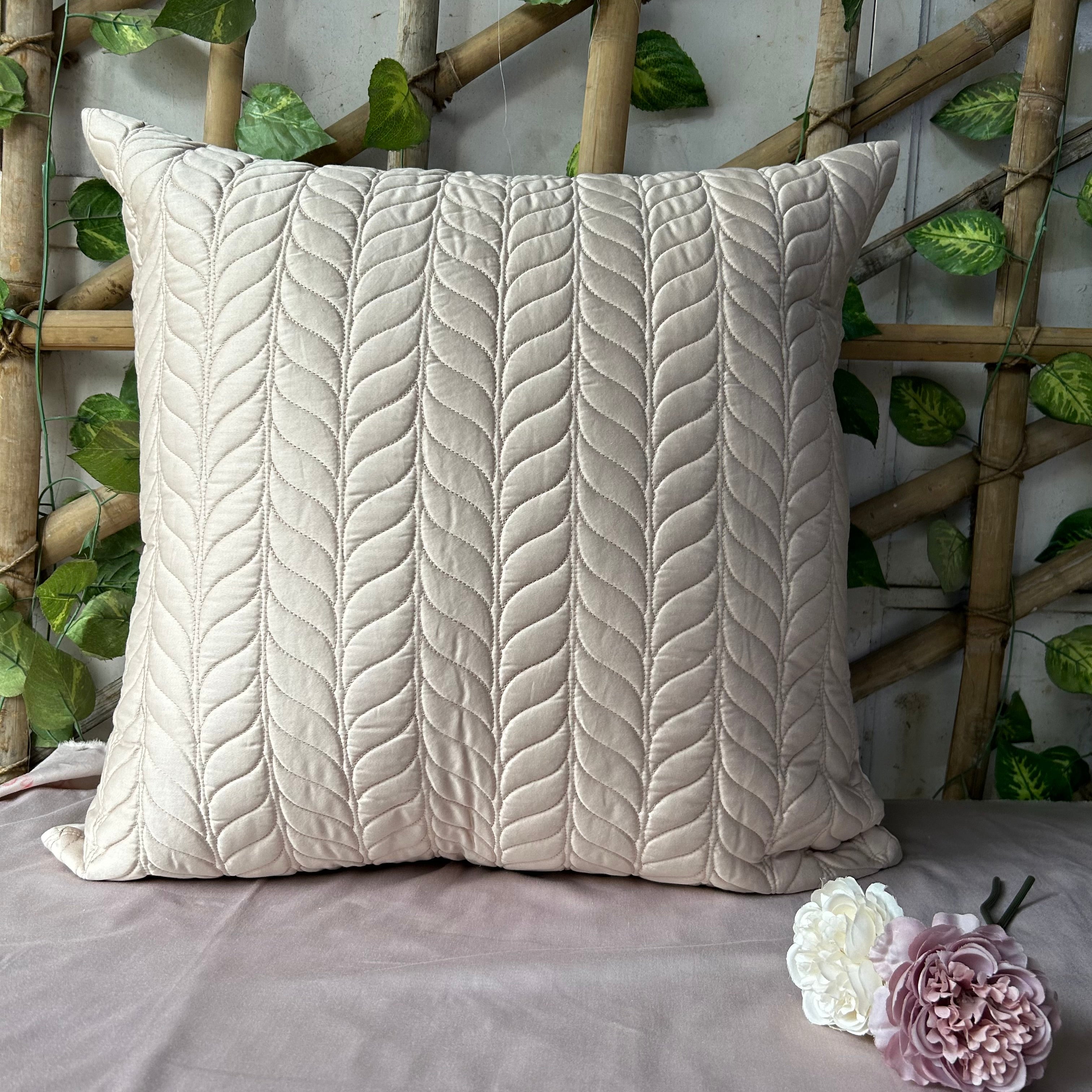 Sadyaska Verdure Buff Quilted Cotton 1 Pcs Euro Sham