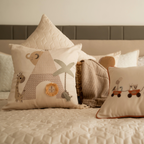 Sadyaska Wild Wonders Oats Beige and Ivory Kids 10 Pcs Bedding Set