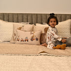 Sadyaska Wild Wonders Oats Beige and Ivory Kids 10 Pcs Bedding Set