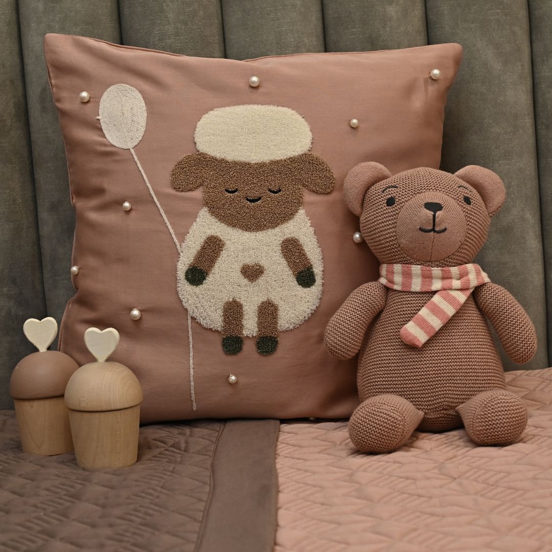 Sadyaska Baa Baa Boutique Rose and Taupe Kids 10 Pcs Bedding Set