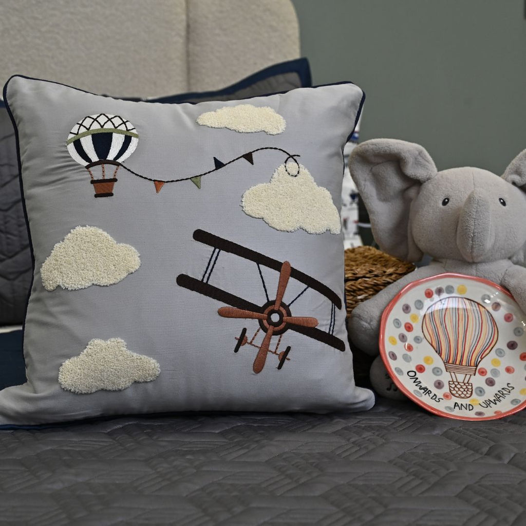 Sadyaska The Little Explorer Navy and Dark Grey Kids 10 Pcs Bedding Set