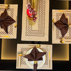 Sadyaska Zigzag Beige Set 13 Pcs Table Linen