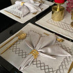 Sadyaska Zigzag Grey Set 13 Pcs Table Linen