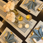 Sadyaska Zigzag Sage Green Set 13 Pcs Table Linen