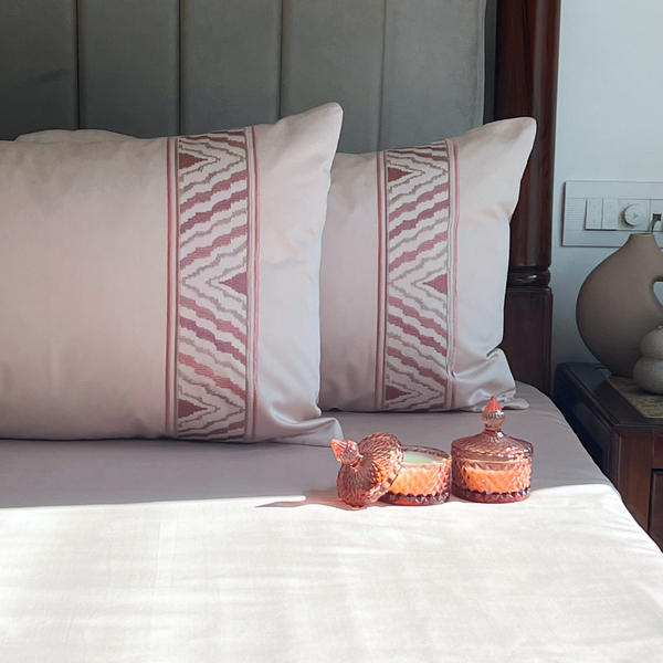 Sadyaska Zurich Buff Embroidered s (Set of 2) 1 Pcs Pillow Cover