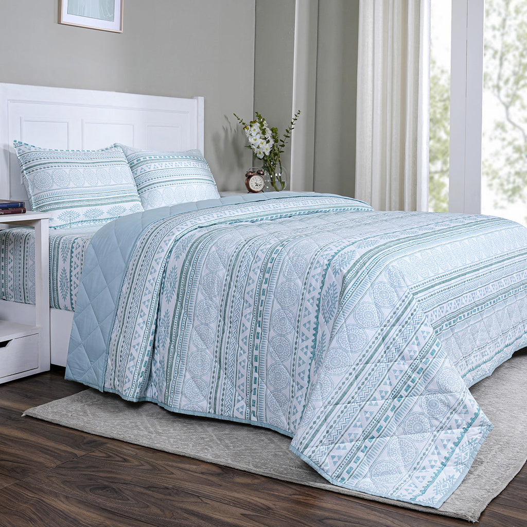 Sensory Bloom Allegra 4 pcs Blue Quilt Set