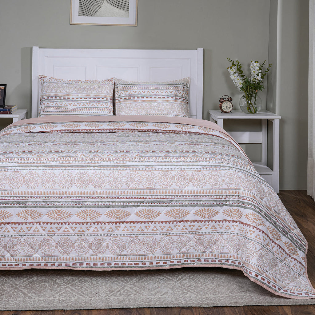 Sensory Bloom Allegra 4 pcs Peach Quilt Set