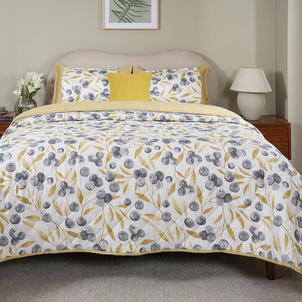 Sensory Bloom Myrtille 4 pcs Mustard Quilt Set