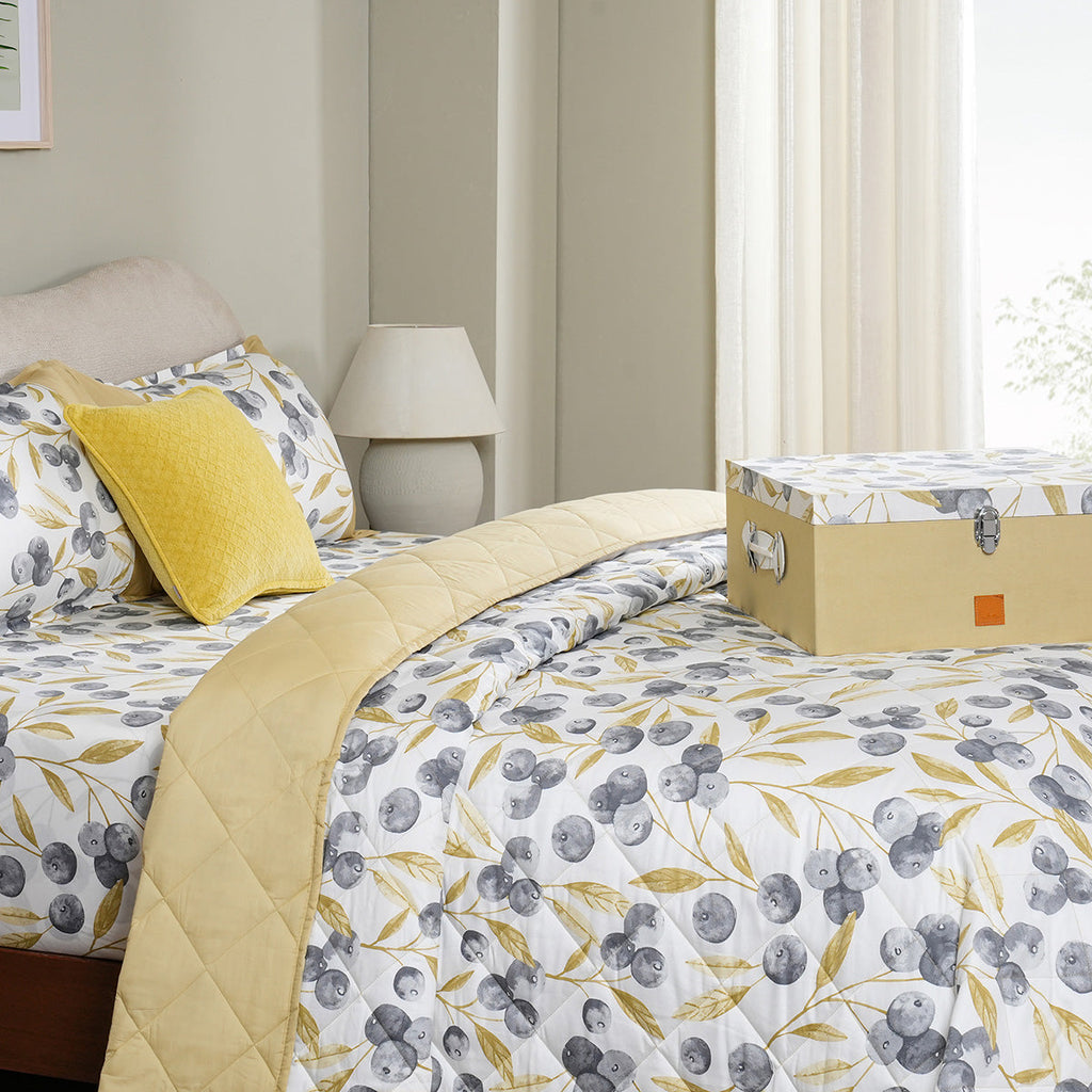 Sensory Bloom Myrtille 4 pcs Mustard Quilt Set