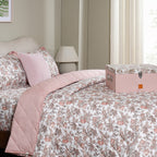 Sensory Bloom Fruity Foliage 4 pcs Pink Quilt Set