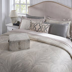 Classical Ornate Baroque Feathering 8pcs Duvet Cover Set Neutral