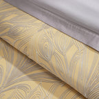 Classical Ornate Baroque Feathering 8pcs Duvet Cover Set Gold