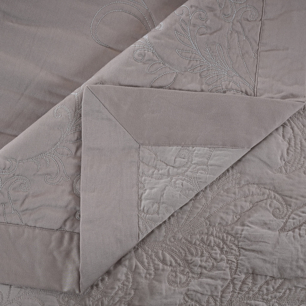 8pcs Quilt/Qulited Bed Cover Set Neutral Classical Ornate Twirls & Swirls