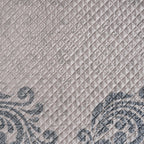 8pcs Quilt/Qulited Bed Cover Set Blue Classical Ornate Seamless Scroll