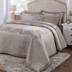 8pcs Quilt/Qulited Bed Cover Set Neutral Classical Ornate Seamless Scroll