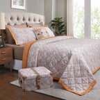 Eclectic Geo Triangle Rust 8pcs Quilt/Quilted Bed Cover