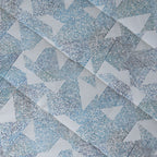 Eclectic Geo Triangle Blue 8pcs Quilt/Quilted Bed Cover