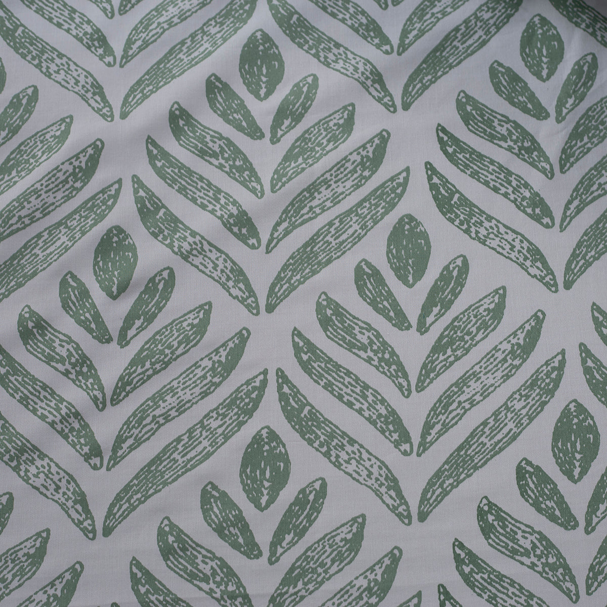Global Atelier Petal Touch Printed 100% Cotton Green Soft Bed Sheet