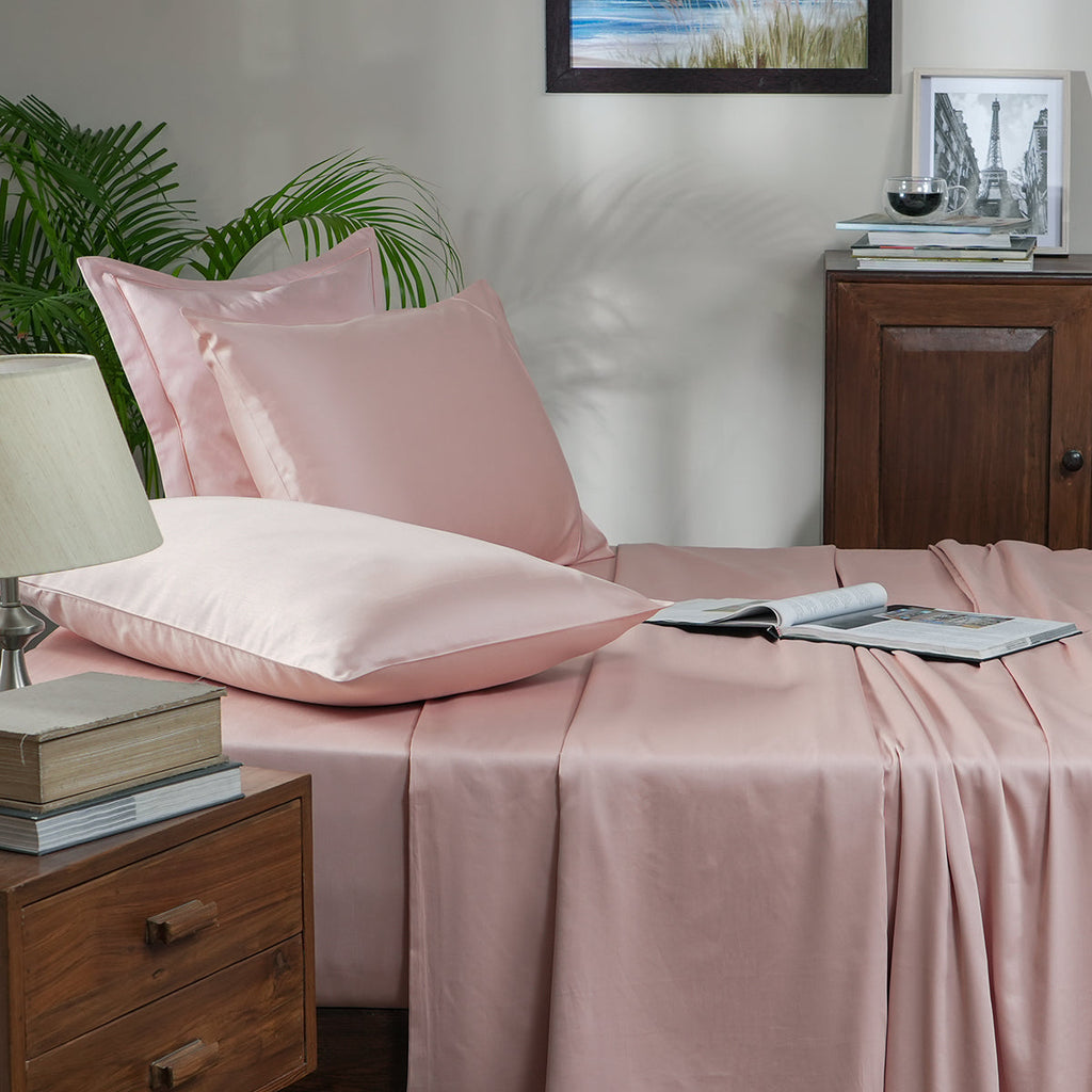 Melina Plain 100% Cotton Extra Soft & Luxurious Bed Sheet with Pillow Case