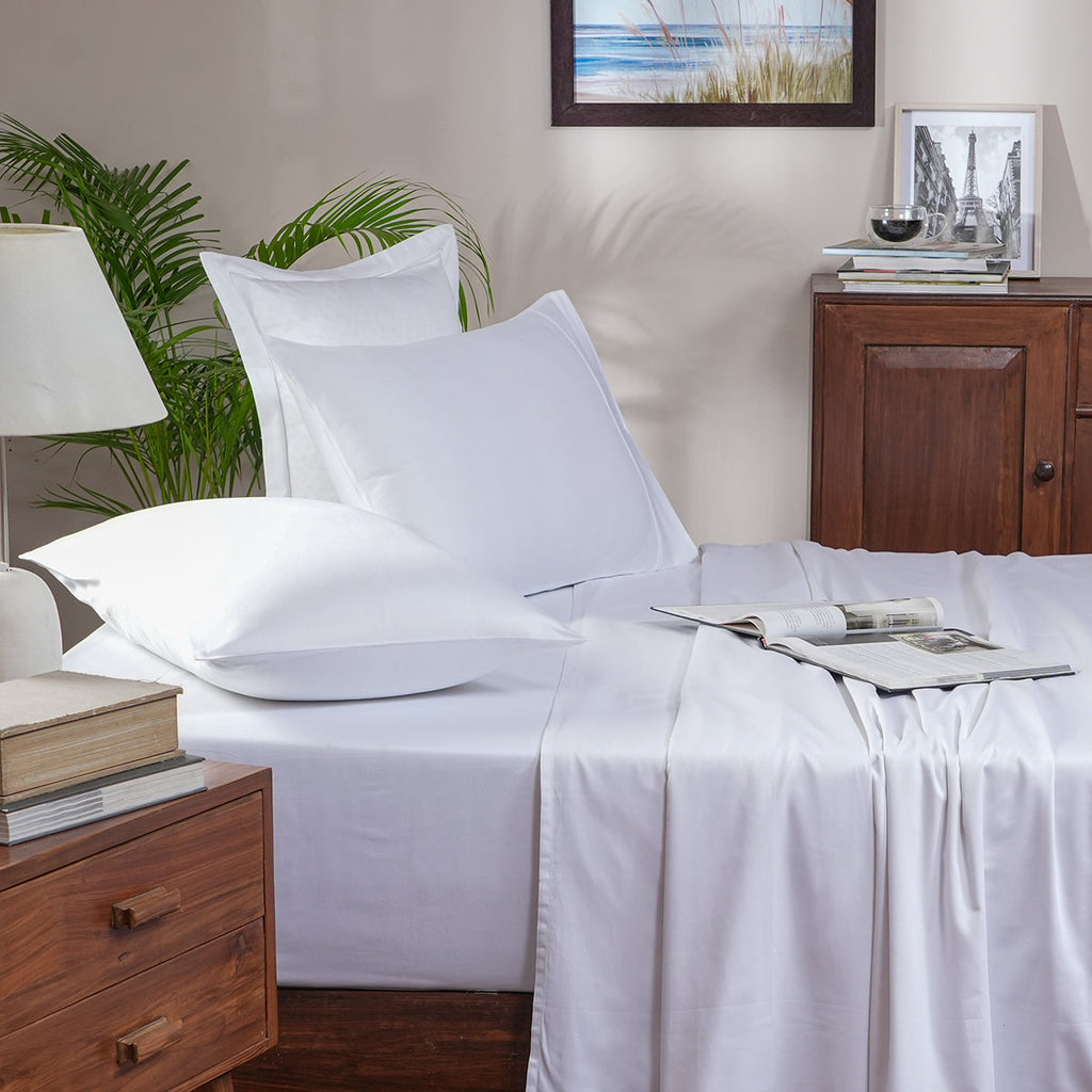Melina Plain 100% Cotton Extra Soft & Luxurious Bed Sheet with Pillow Case