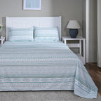 Hermosa Sensory Bloom Allegra 100% Cotton Printed Bed Sheet with Pillow Case Teal