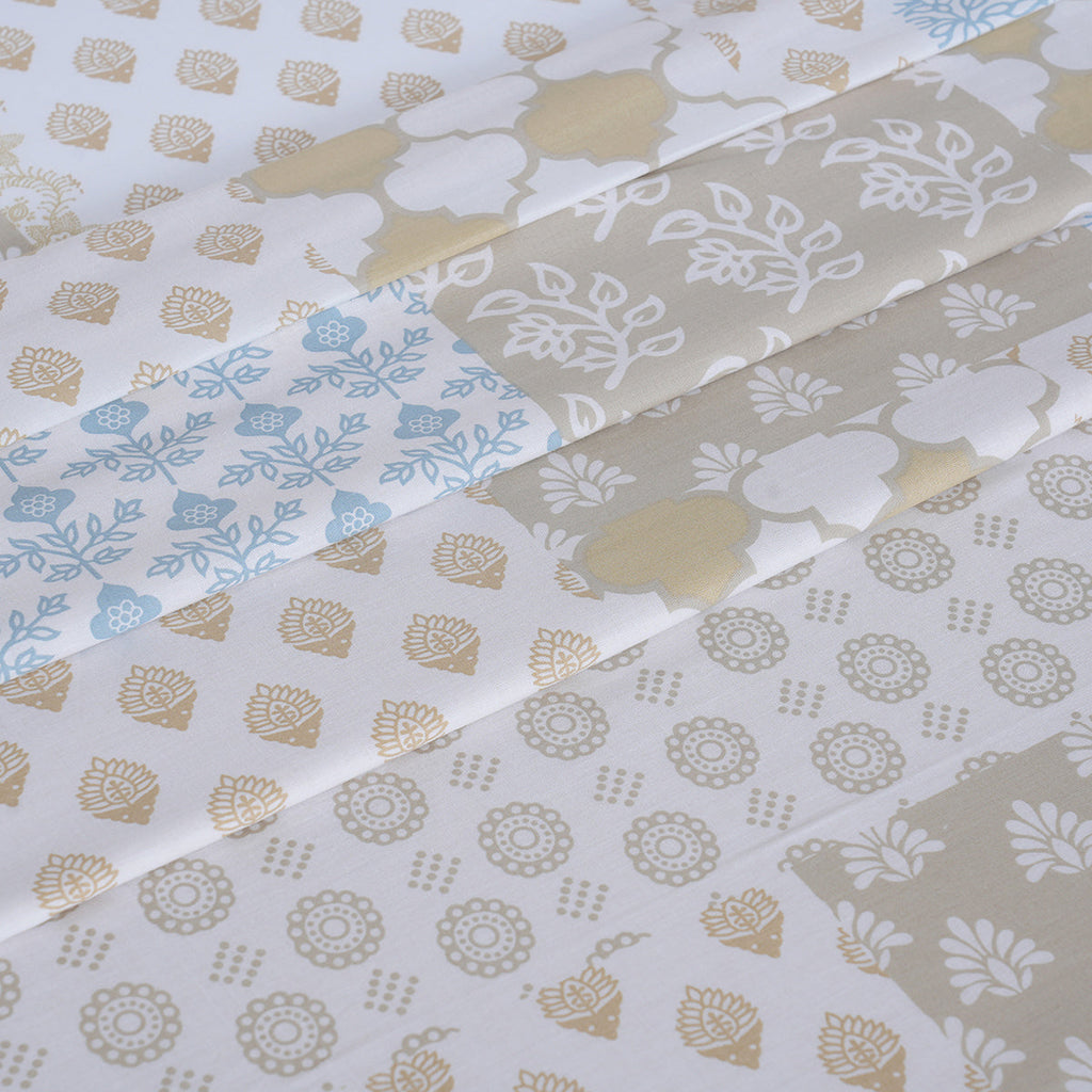 Hermosa Sensory Bloom Lennon 100% Cotton Printed Bed Sheet with Pillow Case Mustard