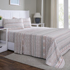 Hermosa Sensory Bloom Allegra 100% Cotton Printed Bed Sheet with Pillow Case Peach