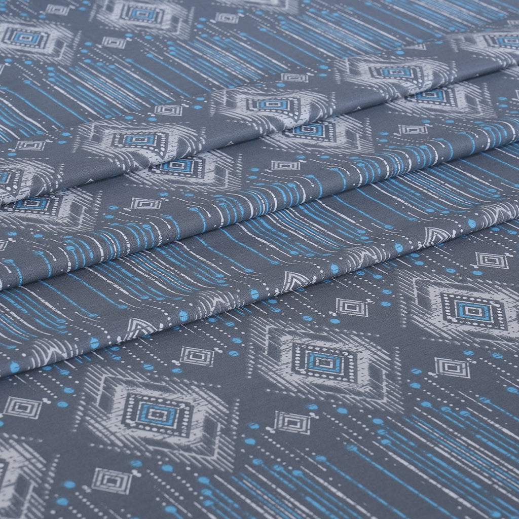 Hermosa Sensory Bloom Gareth 100% Cotton Printed Bed Sheet with Pillow Case Blue