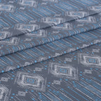 Hermosa Sensory Bloom Gareth 100% Cotton Printed Bed Sheet with Pillow Case Blue