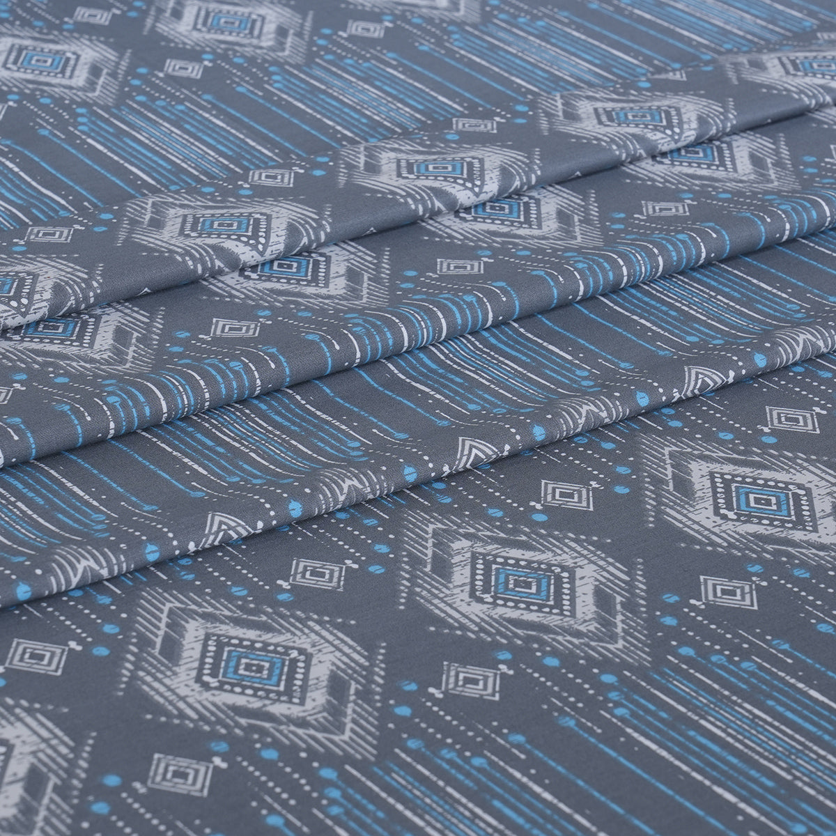 Hermosa Sensory Bloom Gareth 100% Cotton Printed Bed Sheet with Pillow Case Blue