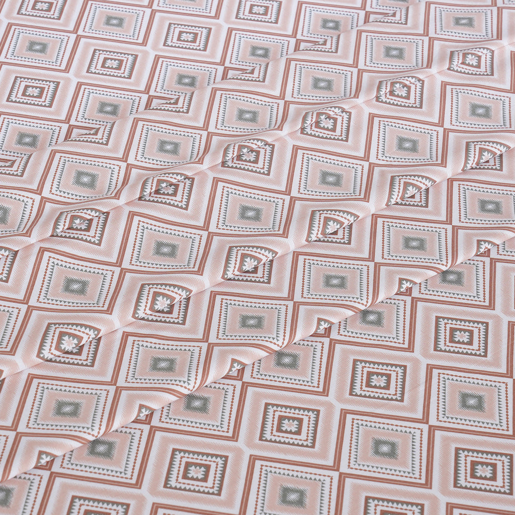 Hermosa Sensory Bloom Jude 100% Cotton Printed Bed Sheet with Pillow Case Peach