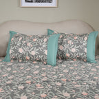 Sensory Bloom Granada 100% Cotton Green Bed Sheet with Pillow Case