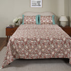 Sensory Bloom Granada 100% Cotton Red Bed Sheet with Pillow Case