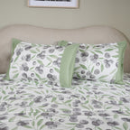 Sensory Bloom Myrtille 100% Cotton Green Bed Sheet with Pillow Case