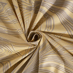 Classical Ornate Baroque Feathering Bed Sheet with Pillow Case Gold
