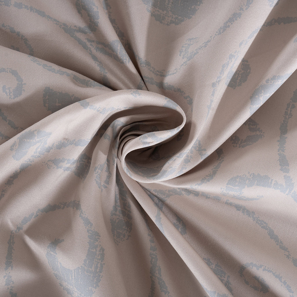 Classical Ornate Seamless Scroll Bed Sheet with Pillow Case Blue