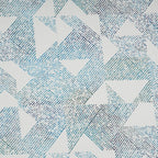 Eclectic Geo Triangle Digital Print 100% Cotton Blue Bed Sheet with Pillow Case