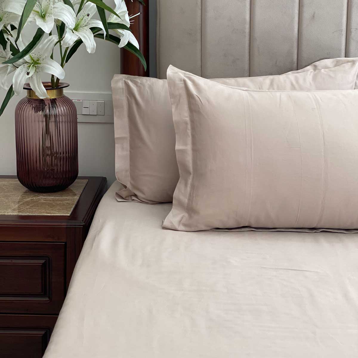 Sadyaska Poppy Sand and Beige 300TC Cotton 10 Pcs Bedding Set