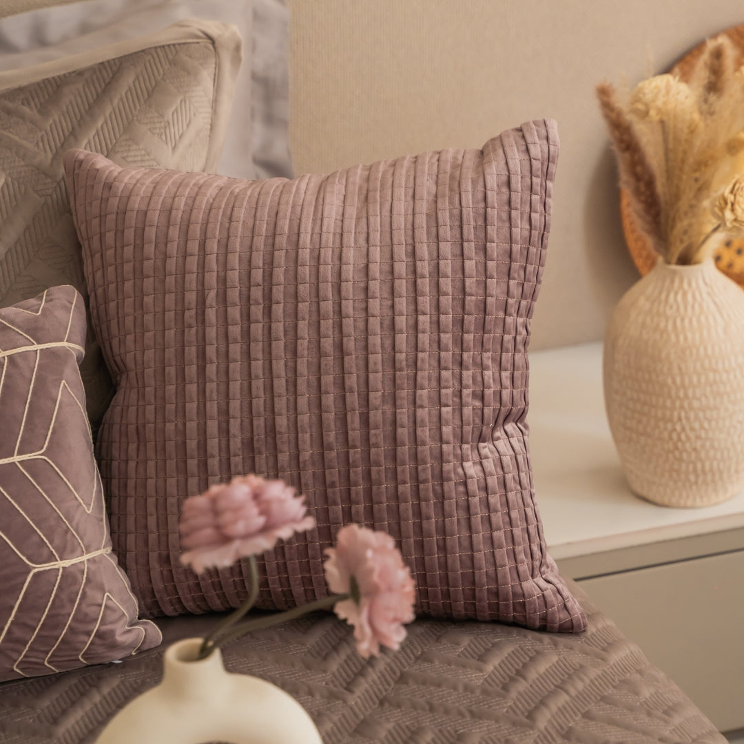 Sadyaska Decorative Bello Lilac Velvet 16x16 1 Pcs Cushion Cover
