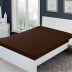 Sadyaska Microfibre ed Waterproof Fitted Brown Mattress Protector 1 Pcs Quilt