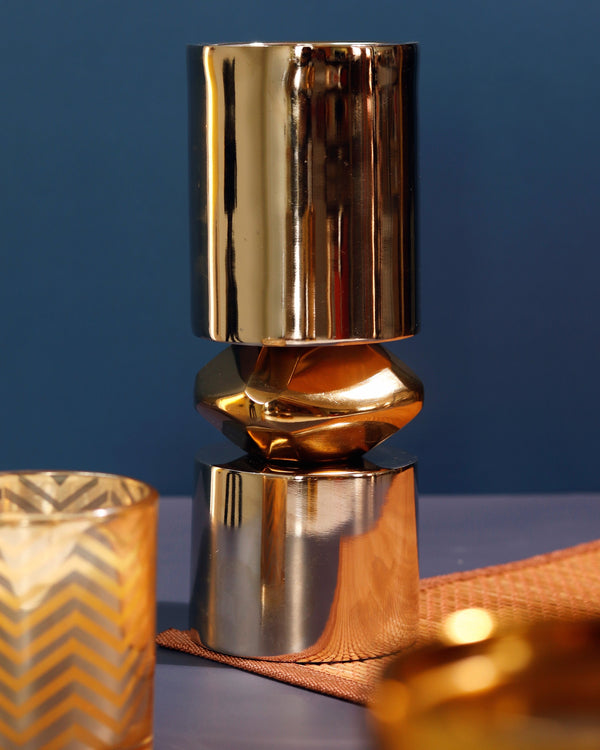 Sadyaska Gold & Nickel Metal Candle Stand 1 Pcs Product