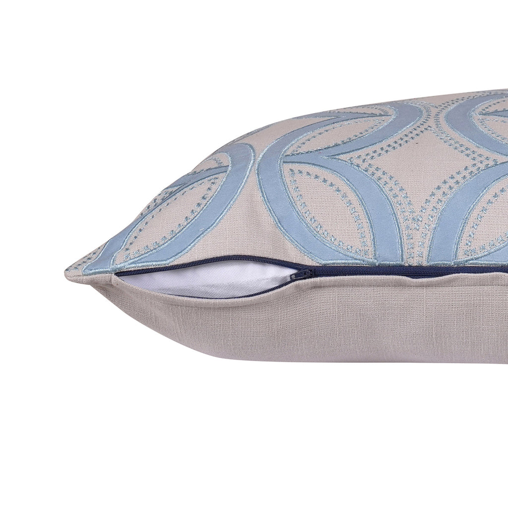 Classical Ornate Harlequin Curves Cushion Cover Blue