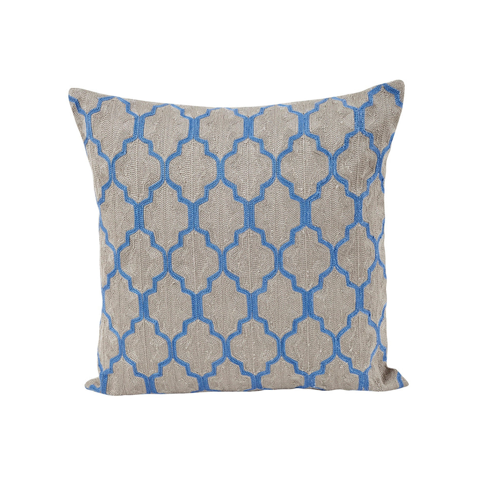 Maspar Chain Stitch Gypsy Lock Cushion Cover Blue