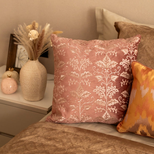 Sadyaska Decorative Fern Blush Velvet 16x16 1 Pcs Cushion Cover