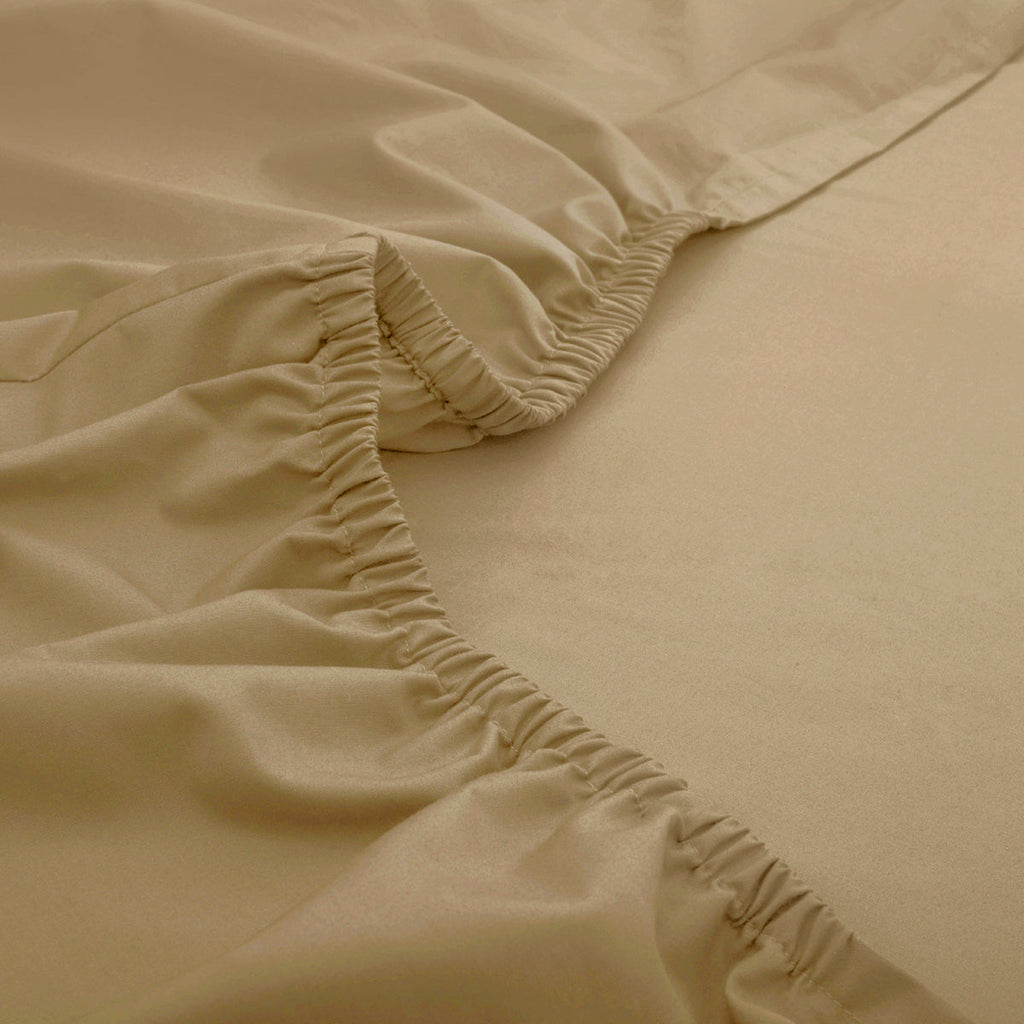 Slumber Plain Easy Care Percale 100% Cotton Yellow Fitted Sheet with Pillow Case
