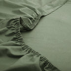 Slumber Plain Easy Care Percale 100% Cotton Green Fitted Sheet with Pillow Case