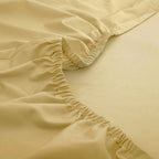Slumber Plain Easy Care Percale 100% Cotton Yellow Fitted Sheet with Pillow Case