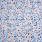 Hermosa Sensory Bloom Avery 100% Cotton Printed Fitted Sheet with Pillow Case Blue