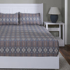 Hermosa Sensory Bloom Gareth 100% Cotton Printed Fitted Sheet with Pillow Case Orange