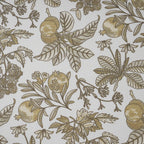 Sensory Bloom Fruity Foliage 100% Cotton Mustard Fitted Sheet with Pillow Case